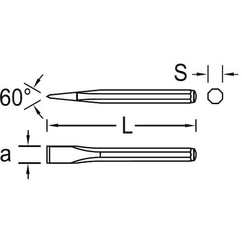 GEDORE 플랫 티젤(팔각 몸통 타입) 200mm 8704120 1개