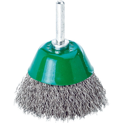 LESSMANN Shaft-mounted cup-type brush, stainless steel wavy line 0.3, Φ50, 435362, 1 piece