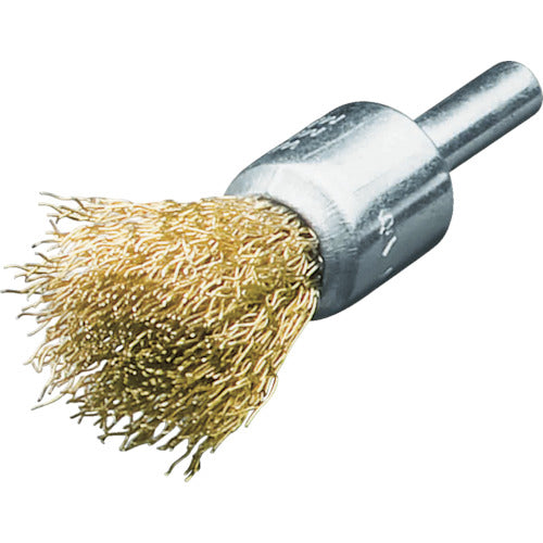 LESSMANN Shaft-mounted end brush, brass wavy line 0.2, Φ23, 453541, 1 piece