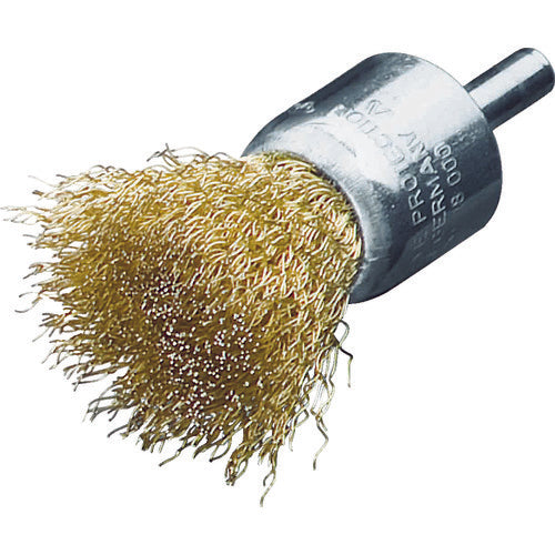 LESSMANN Shaft-mounted end brush, high-tensile brass wavy line 0.25, Φ17, 452751, 1 piece