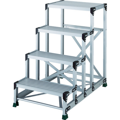 TRUSCO 알루미늄 합금제 작업대 4단 높이 1.00m 상판 600×400 TSF-4610 1대