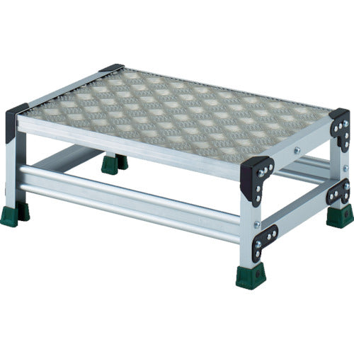 TRUSCO Aluminum Alloy Work Bench, Checkered Steel Plate, 1 Tier, Height 0.25m, 600X400, TSFC-1625, 1 Unit