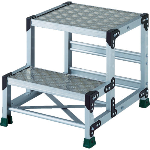 TRUSCO Aluminum Alloy Work Bench Checkered Steel Plate 2 Tiers 500X400 TSFC-255 1 Unit
