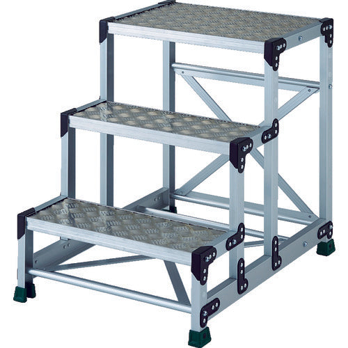 TRUSCO Aluminum Alloy Work Bench, Checkered Steel Plate, 3 Tiers, Height 0.75m, 600X400, TSFC-3675, 1 Unit