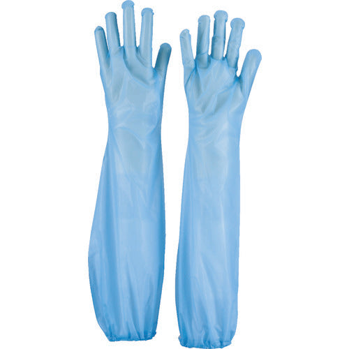 TRUSCO 일회용 폴리에틸렌 롱 장갑 블루 (30 매입) TPL-60-B 1 상자