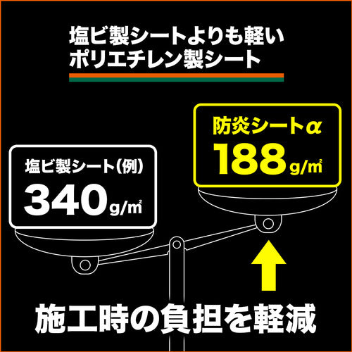 ＴＲＵＳＣＯ　　防炎シートα軽量　ブルー　ロールタイプ幅１．８ｍＸ長さ５０．０ｍ　GBSRA-B　1 本