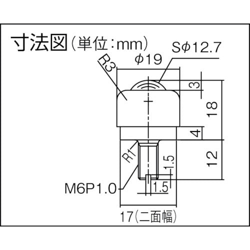 プレインベア　ボールキャスター　プレインベア　上下兼用　ボルトタイプ　ステンレス製　ＰＶ１６ＢＳ　許容荷重４５ｋｇ　PV16BS　1 個