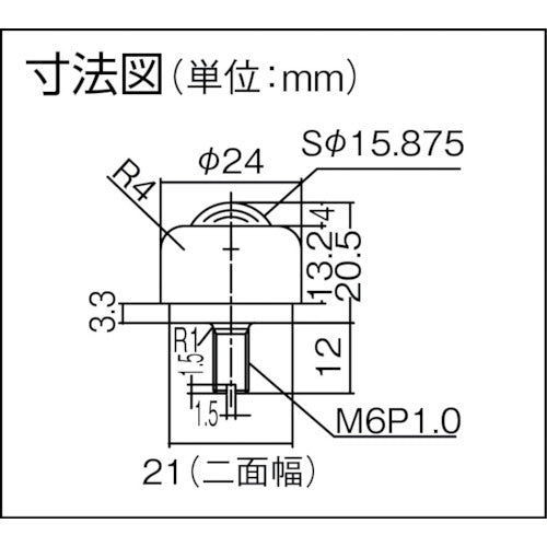 プレインベア　ボールキャスター　プレインベア　上下兼用　ボルトタイプ　ステンレス製　ＰＶ２０ＢＳ　許容荷重８０ｋｇ　PV20BS　1 個