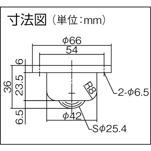 プレインベア　ボールキャスター　プレインベア　ゴミ排出スリット付　下向き用　フランジタイプ　スチール製　ＰＶＳ１２０Ｆ　許容荷重１５０ｋｇ　PVS120F　1 個