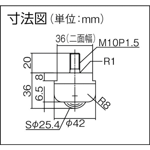 プレインベア　ボールキャスター　プレインベア　ゴミ排出スリット付　下向き用　ボルトタイプ　スチール製　ＰＶＳ１２０Ｂ　許容荷重１５０ｋｇ　PVS120B　1 個