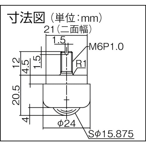 プレインベア　ボールキャスター　プレインベア　ゴミ排出スリット付　下向き用　ボルトタイプ　ステンレス製　ＰＶＳ２０ＢＳ　許容荷重３５ｋｇ　PVS20BS　1 個