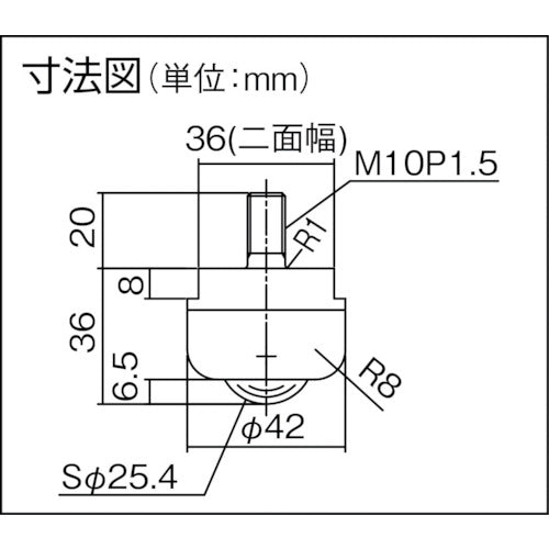 プレインベア　ボールキャスター　プレインベア　ゴミ排出スリット付　下向き用　ボルトタイプ　ステンレス製　ＰＶＳ１２０ＢＳ　許容荷重１５０ｋｇ　PVS120BS　1 個