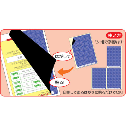 HISAGO Security Seal, Privacy Label, Postcard, 4-Sided Pattern, OP2401, 1 PK