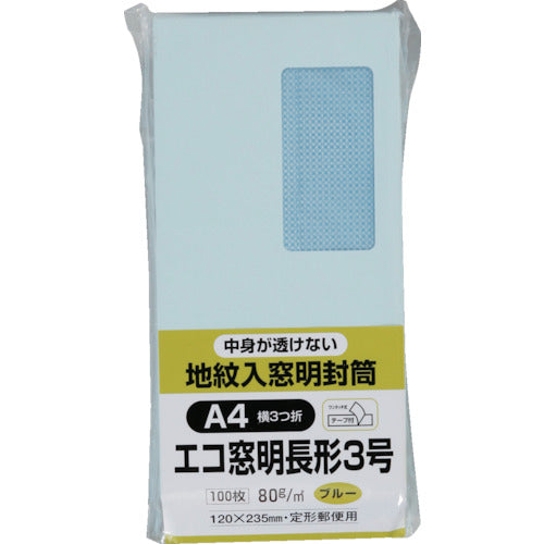 King Corp. Eco Window Pattern Soft 100 Long 3100 Blue with Tape N3MJS80BQ 1 PK