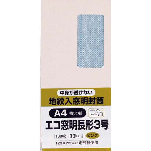 King Corp. Eco Window Pattern Soft 100 Long 3 Pink Tape N3MJS80PQ 1 PK