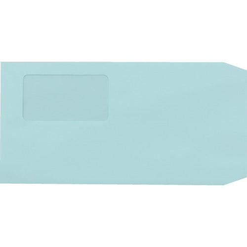 キングコーポ　長６　窓明封筒テープのり付きソフトブルー１００枚　N6SGM80BQ　1 PK