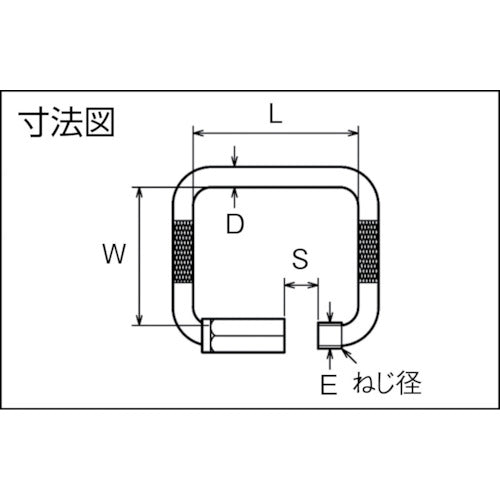 TRUSCO 사각형 링 캐치 스테인레스 스틸 3mm TSRC-3 1 개