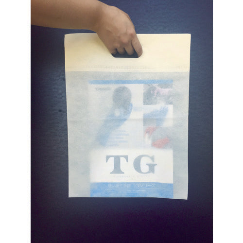 ＴＲＵＳＣＯ　不織布小判抜き手提げバッグ　Ｓ　１０枚入　ベージュ　THKB-S-BG　1 袋