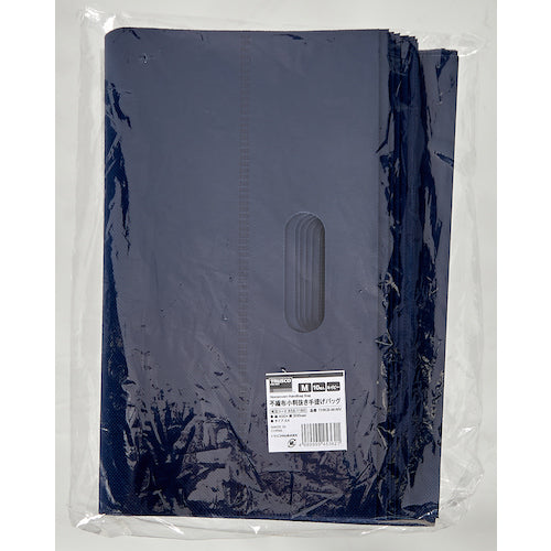 ＴＲＵＳＣＯ　不織布小判抜き手提げバッグ　Ｍ　１０枚入　ネイビー　THKB-M-NV　1 袋
