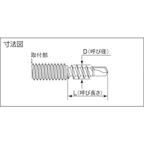 ＭＩＹＡＧＡＷＡ　Ｍ１０四角穴スタドドリルねじ三価クロメート特殊６Ｘ３０　５本入　FX045-30-PC1　1 袋