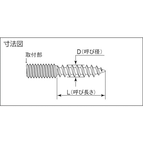 ＭＩＹＡＧＡＷＡ　Ｍ８十字穴付スタッド木ねじ　三価クロメート　７Ｘ５０　４本入　FX046-50-PC1　1 袋