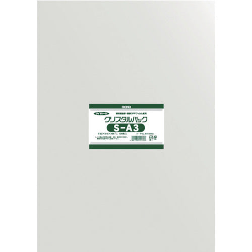 HEIKO OPP Bags, No Tape, Crystal Pack S-A3, 100 Sheets, 6739900 S31-43.5, 1 Bag