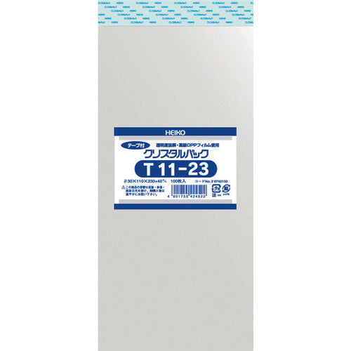 HEIKO OPP Bag with Tape Crystal Pack T11-23 100 Pieces 6742100 T11-23 1 Bag