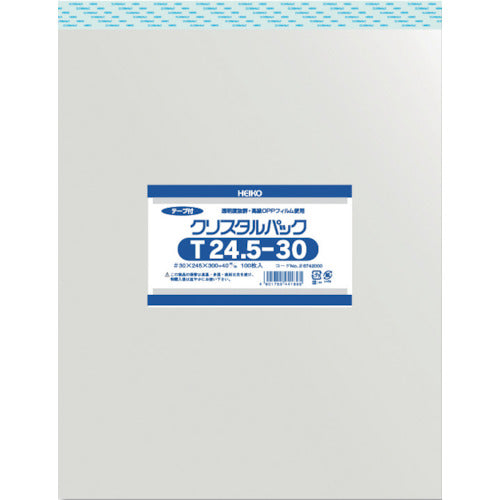 HEIKO OPP 가방 테이프 부착 크리스탈 팩 T24.5-30 100장들이 6742000 T24.5-30 1봉