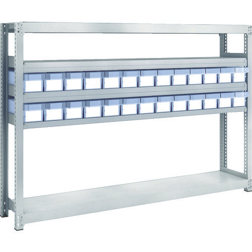 TRUSCO Steel Rack M2 Type Light-Medium Duty Shelf H1200 with Plastic Transparent Drawer Small X26 M2-4635-C26 1 Unit