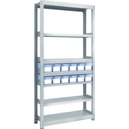 TRUSCO Steel Rack M2 Type Light-Medium Duty Shelf H1800 with Plastic Transparent Drawer Small x 12 M2-6337-C12 1 Unit