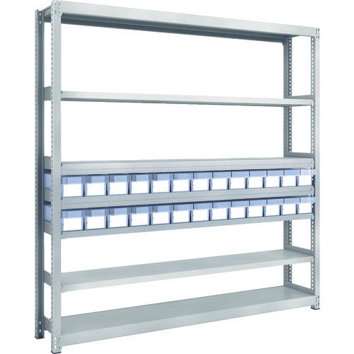 TRUSCO Steel Rack M2 Type Light-Medium Duty Shelf H1800 with Plastic Transparent Drawer Small X26 M2-6637-C26 1 Unit