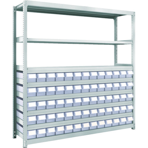 TRUSCO Steel Rack M2 Type Light-Medium Duty Shelf H1800 with Plastic Transparent Drawer Small X65 M2-6648-C65 1 Unit