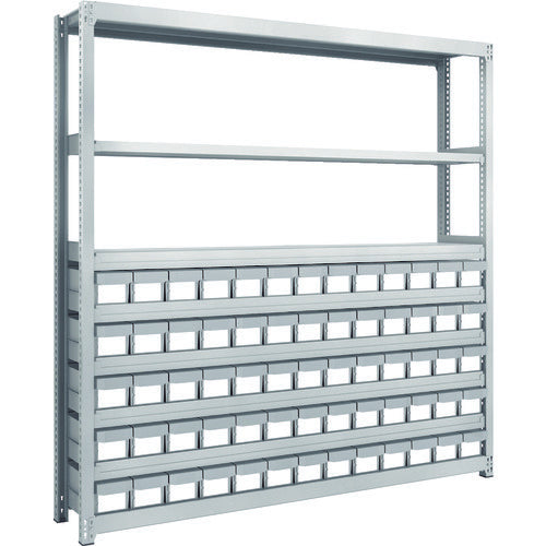 TRUSCO Steel Rack M2 Type Light-Medium Duty Shelf H1800 with Plastic NG Drawer Small X65 M2-6638-E65 1 Unit