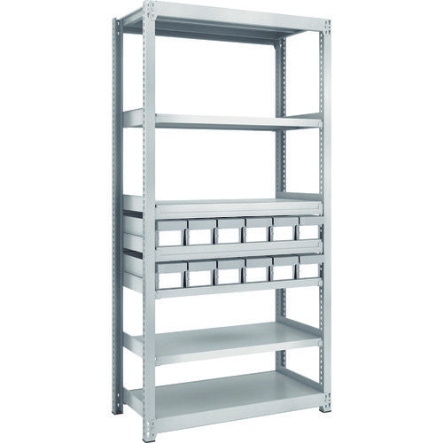 TRUSCO Steel Rack M2 Type Light-Medium Duty Shelf H1800 with Plastic NG Drawer Small x 12 M2-6347-E12 1 Unit