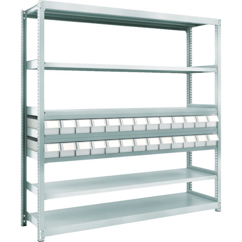 TRUSCO Steel Rack M2 Type Light-Medium Duty Shelf H1800 with Plastic NG Drawer Small X26 M2-6647-E26 1 Unit