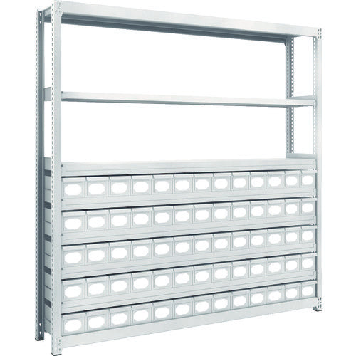 TRUSCO Steel Rack M2 Type Light-Medium Duty Shelf H1800 with Steel Drawer Small X65 M2-6638-A65 1 Unit