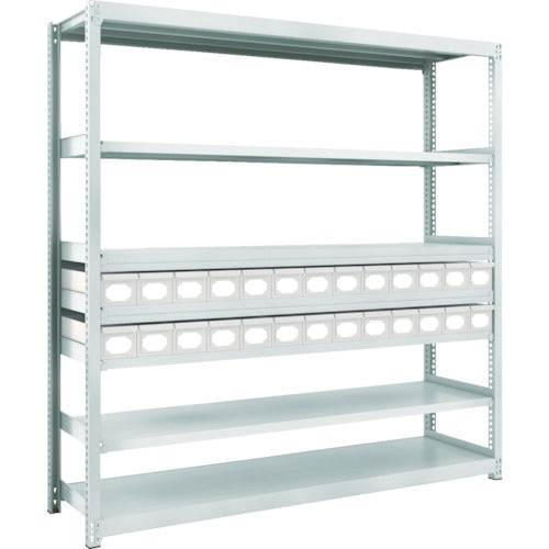 TRUSCO Steel Rack M2 Type Light-Medium Duty Shelf H1800 with Steel Drawer Small X26 M2-6647-A26 1 Unit