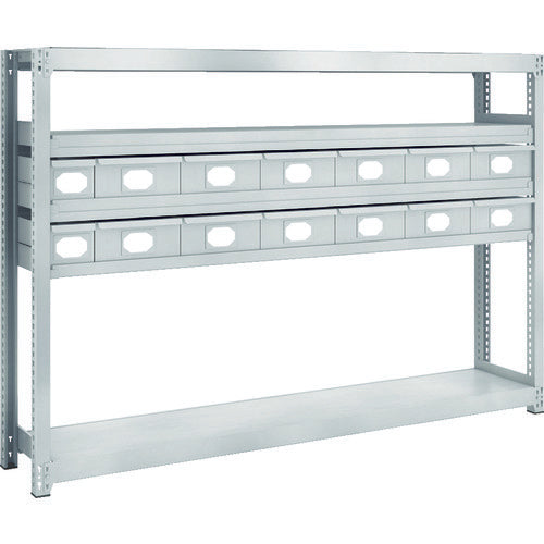 TRUSCO 스틸제 경중량 볼트리스 선반 M2형 스틸 인출부 W1760×D300×H1200 소×2・대×12 M2-4635-A2B12 1대