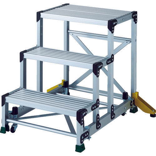 TRUSCO TSF형 발판 H750 아웃리거 MG캐스터 부착 TSF-3675-OC 1대