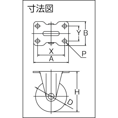 ＴＲＵＳＣＯ　キャスター　ＴＹＧシリーズ　固定　ウレタン車　７５ｍｍ　TYGUK-75　1 個