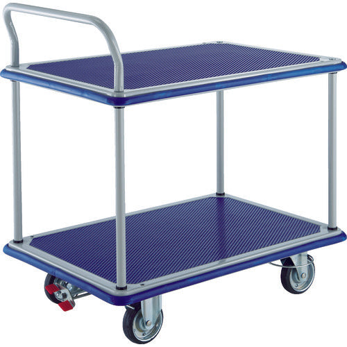 ＴＲＵＳＣＯ　プレス製台車　ドンキーカート　片袖２段　４輪リングストッパー付　104NJKRS-4　1 台