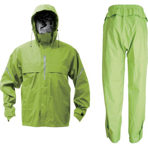 ＴＲＵＳＣＯ　ベンチレーション（通気口）付レインスーツ　ライム　Ｌ　TRW360-84-L　1 着