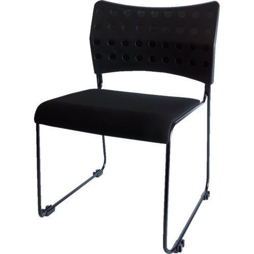 TRUSCO Stacking Chair Black TSMC-2N-BK 1 piece