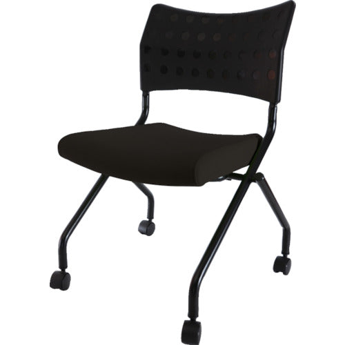 ＴＲＵＳＣＯ　スタッキングチェア　キャスター付　ブラック　TSCC-2N-BK　1 脚