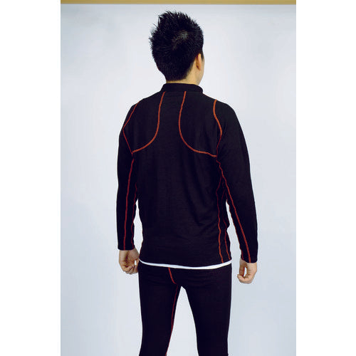 TRUSCO [While supplies last] Moisture-wicking heat-generating wear Tea Burner 2 High-neck shirt, size M, TSHT-M, 1 piece