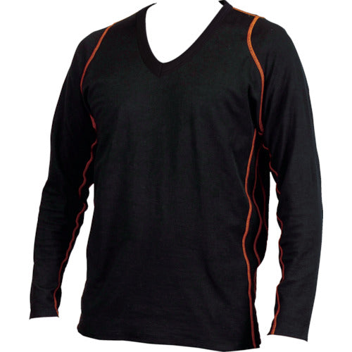 TRUSCO [While supplies last] Moisture-wicking heat-generating wear Tea Burner 2 V-neck shirt, size L, TSHTV-L, 1 piece