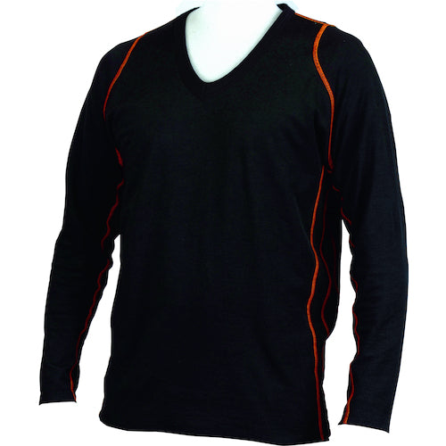 TRUSCO 【재고 한계】흡습 발열 웨어 티 버너 2 V 넥 셔츠 M 사이즈 TSHTV-M 1 착용