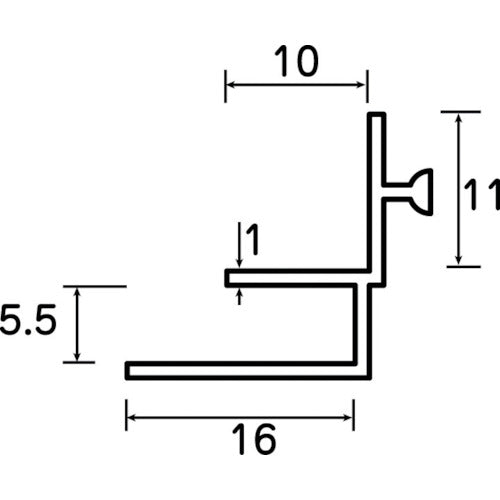 ＴＲＵＳＣＯ　５ｍｍパネルアダプタＢ　１ｍ　２５ｍｍ角溝あり用　AFH5-1000　1 本