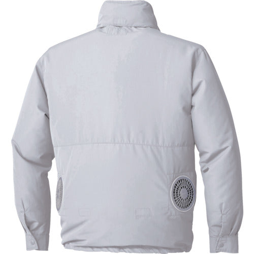 空調服　フード付きポリエステル製空調服［［Ｒ下］］　ウェアのみ　シルバー　Ｍ　KU90520-C06-S2　1 着