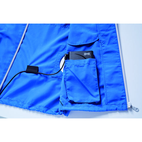 空調服　フード付きポリエステル製空調服［［Ｒ下］］　ウェアのみ　シルバー　Ｍ　KU90520-C06-S2　1 着